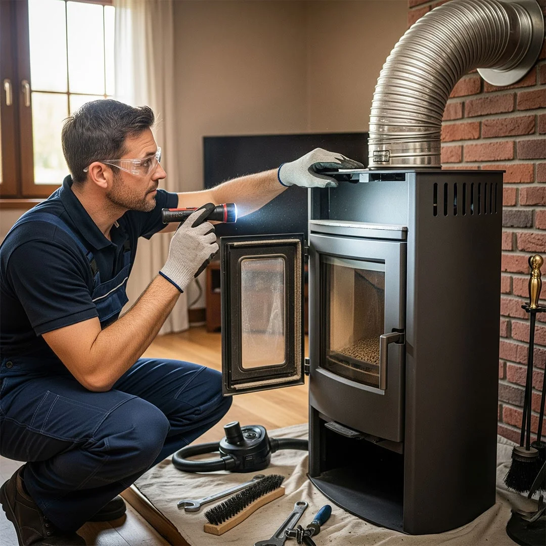 chimney pellet stove inspection min 1